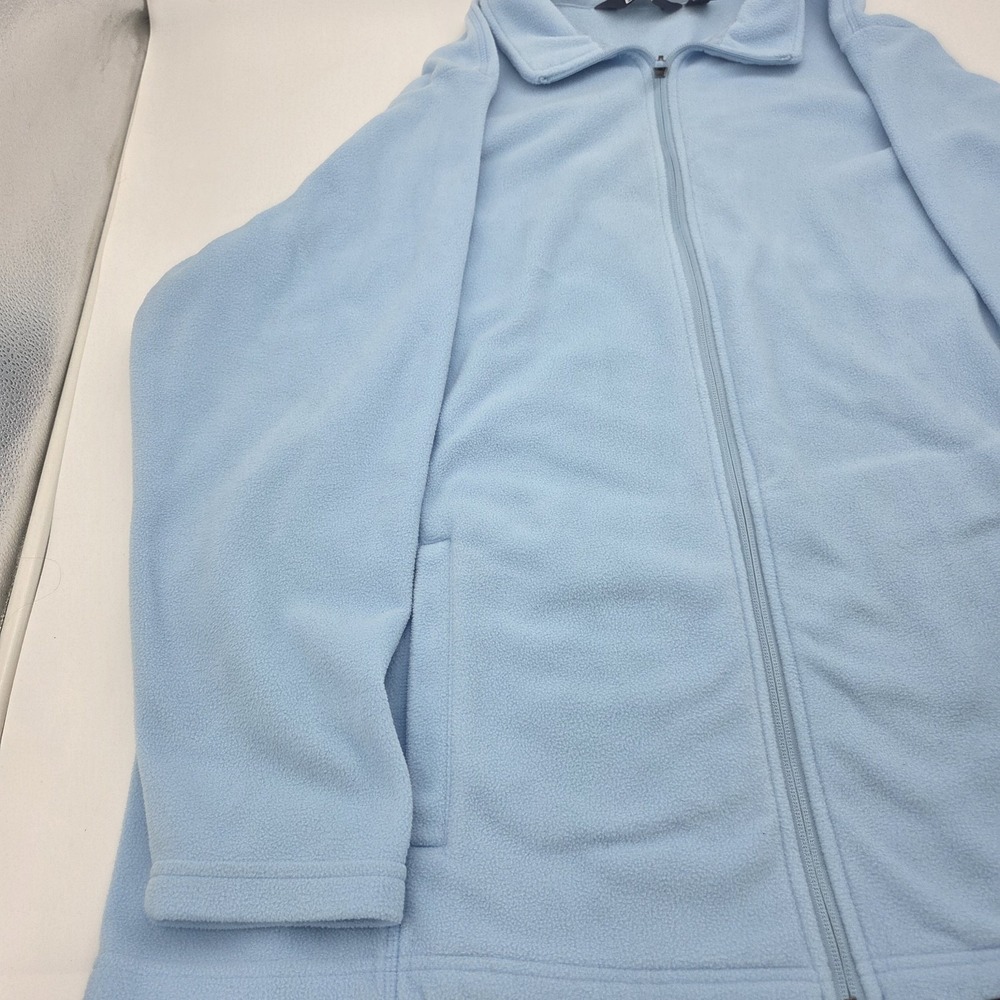 Lands' End Men's XXL 2XL Full zip Baby Blue Cotton Sweater Fleece - Picture 3 of 12